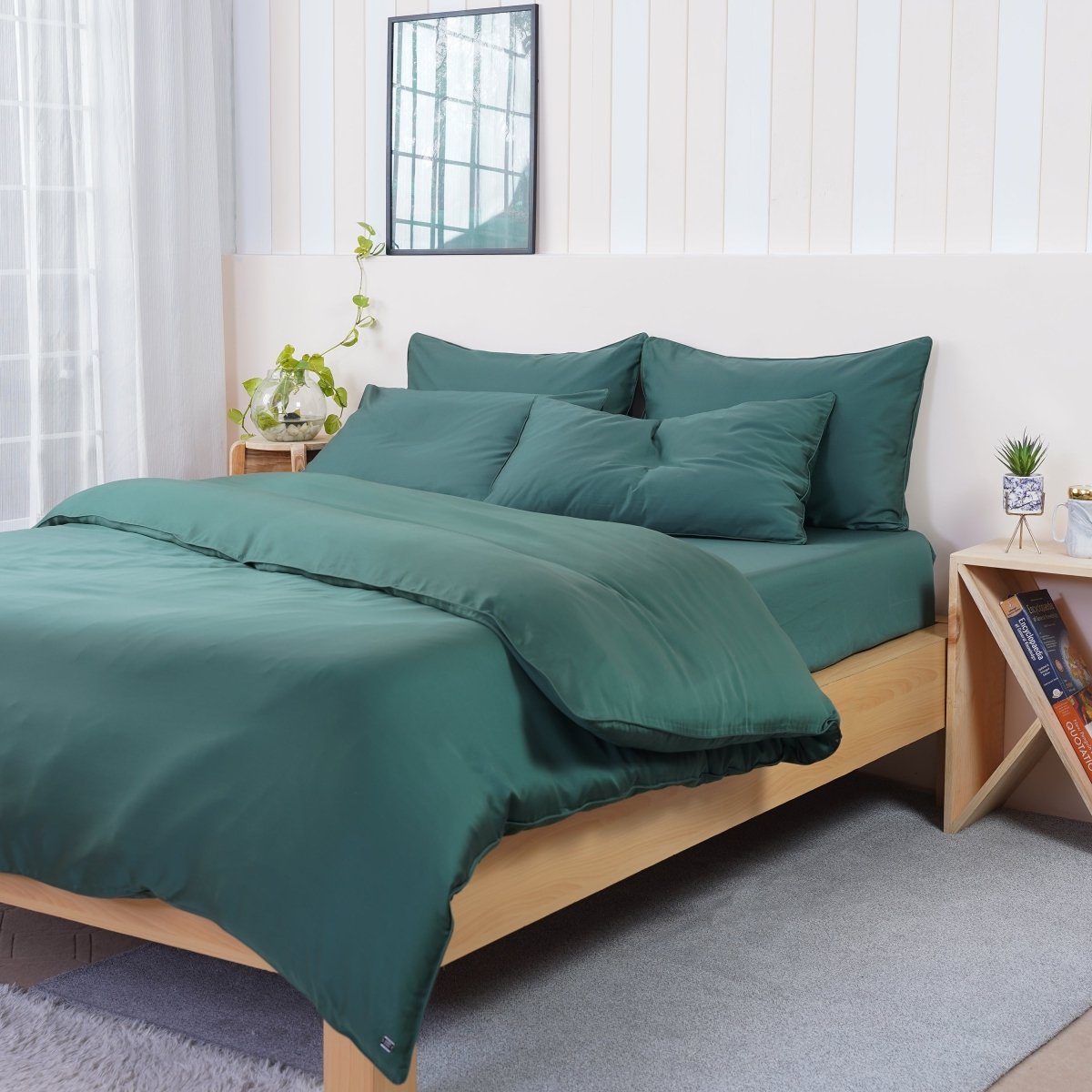 SHEET STORY Ackly Bamboo - Royal Green Duvet Cover
