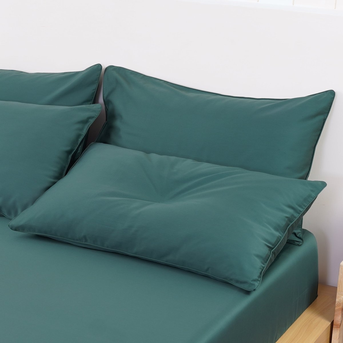 SHEET STORY Ackly Bamboo - Royal Green Pillowcases Pair