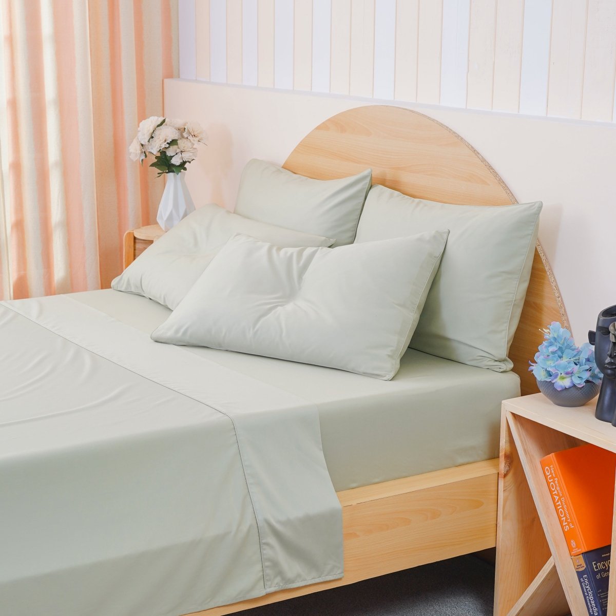 SHEET STORY Ackly Bamboo - Sage Green Flat Sheet
