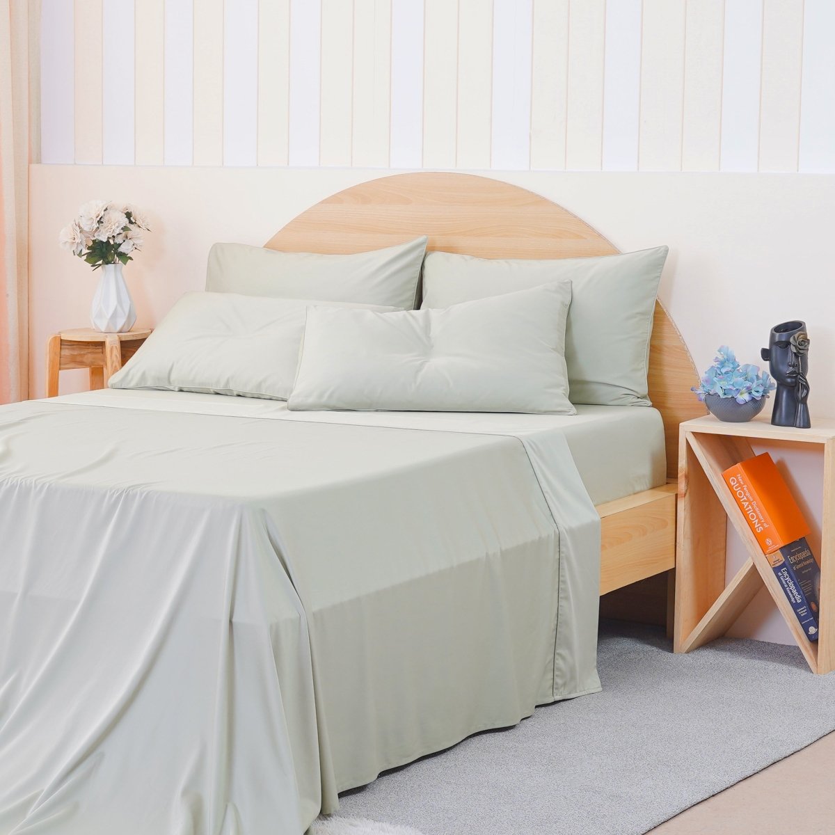 SHEET STORY Ackly Bamboo - Sage Green Flat Sheet
