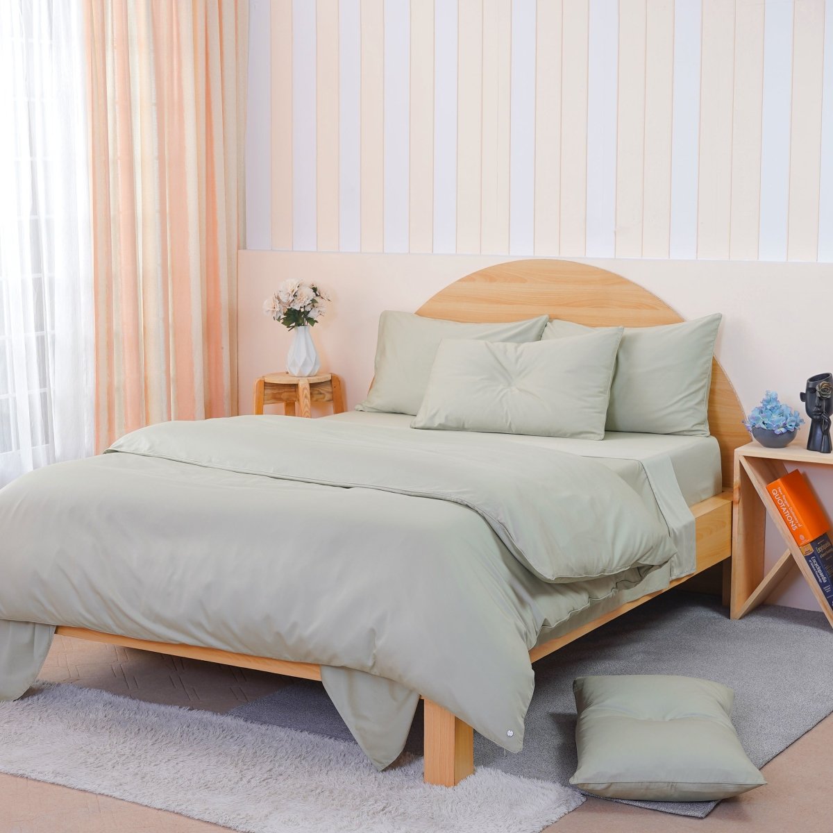 SHEET STORY Ackly Bamboo - Sage Green Flat Sheet