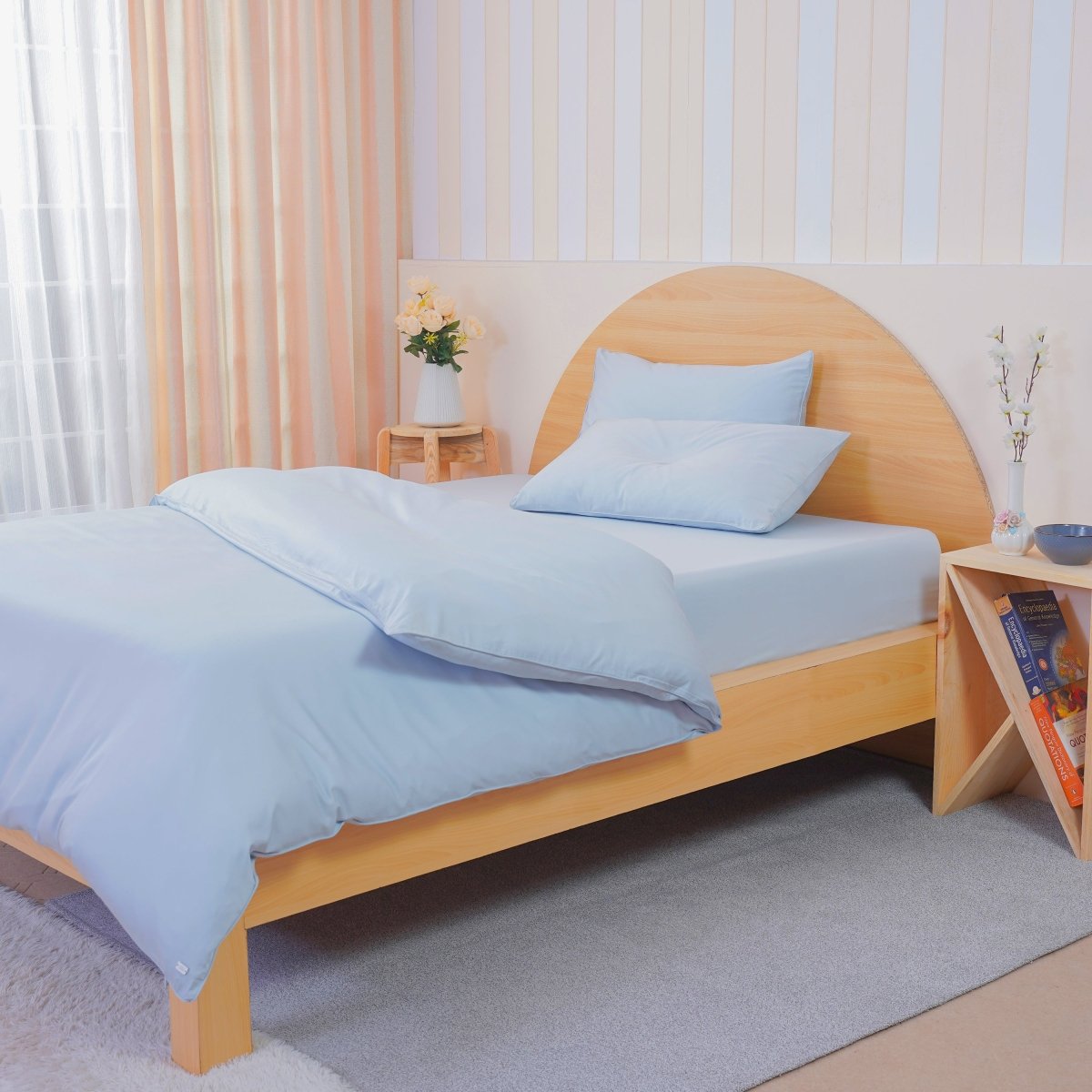 SHEET STORY Ackly Bamboo - Sky Blue Duvet Cover