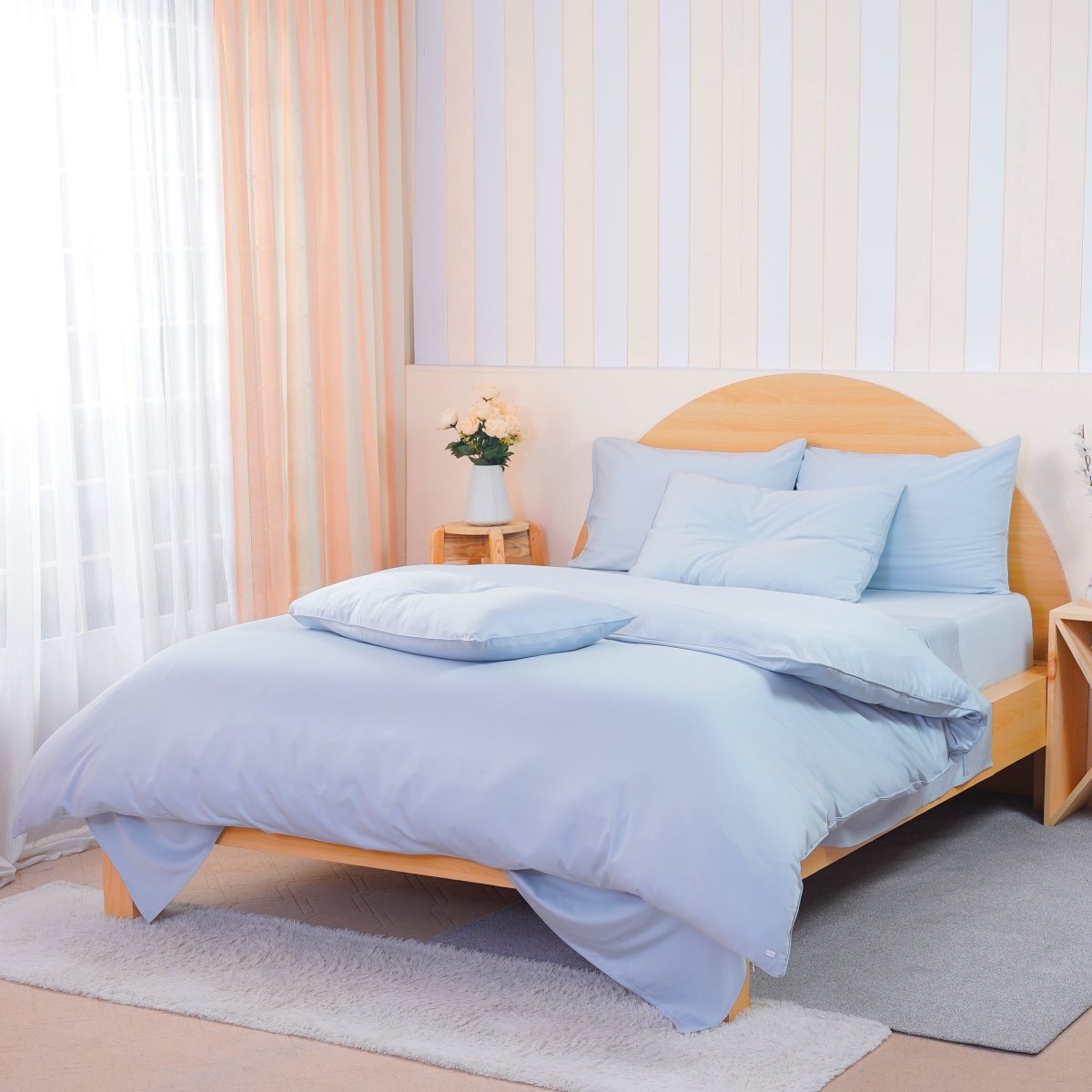 SHEET STORY Ackly Bamboo - Sky Blue Duvet Cover