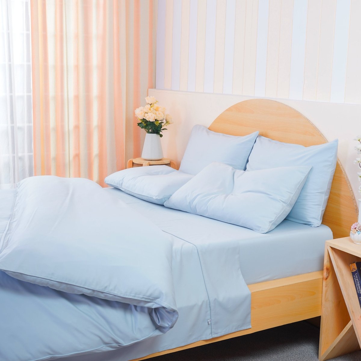 SHEET STORY Ackly Bamboo - Sky Blue Duvet Cover