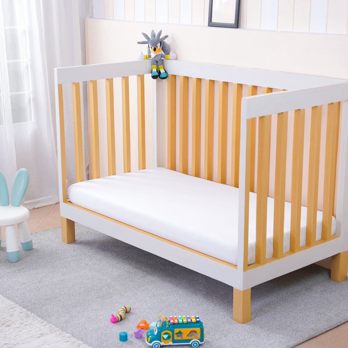 SHEET STORY Ackly Bamboo White Cot Bed Size Fitted Sheet – 400TC
