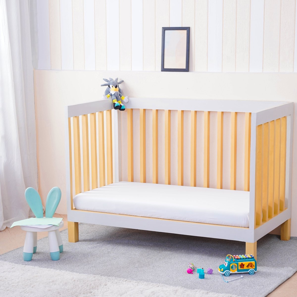 SHEET STORY Ackly Bamboo White Cot Bed Size Fitted Sheet – 400TC