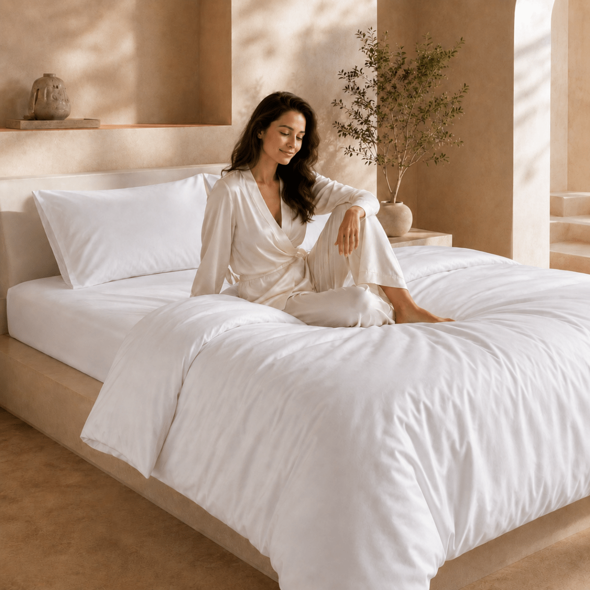 SHEET STORY Ackly Bamboo - White Fitted Sheet