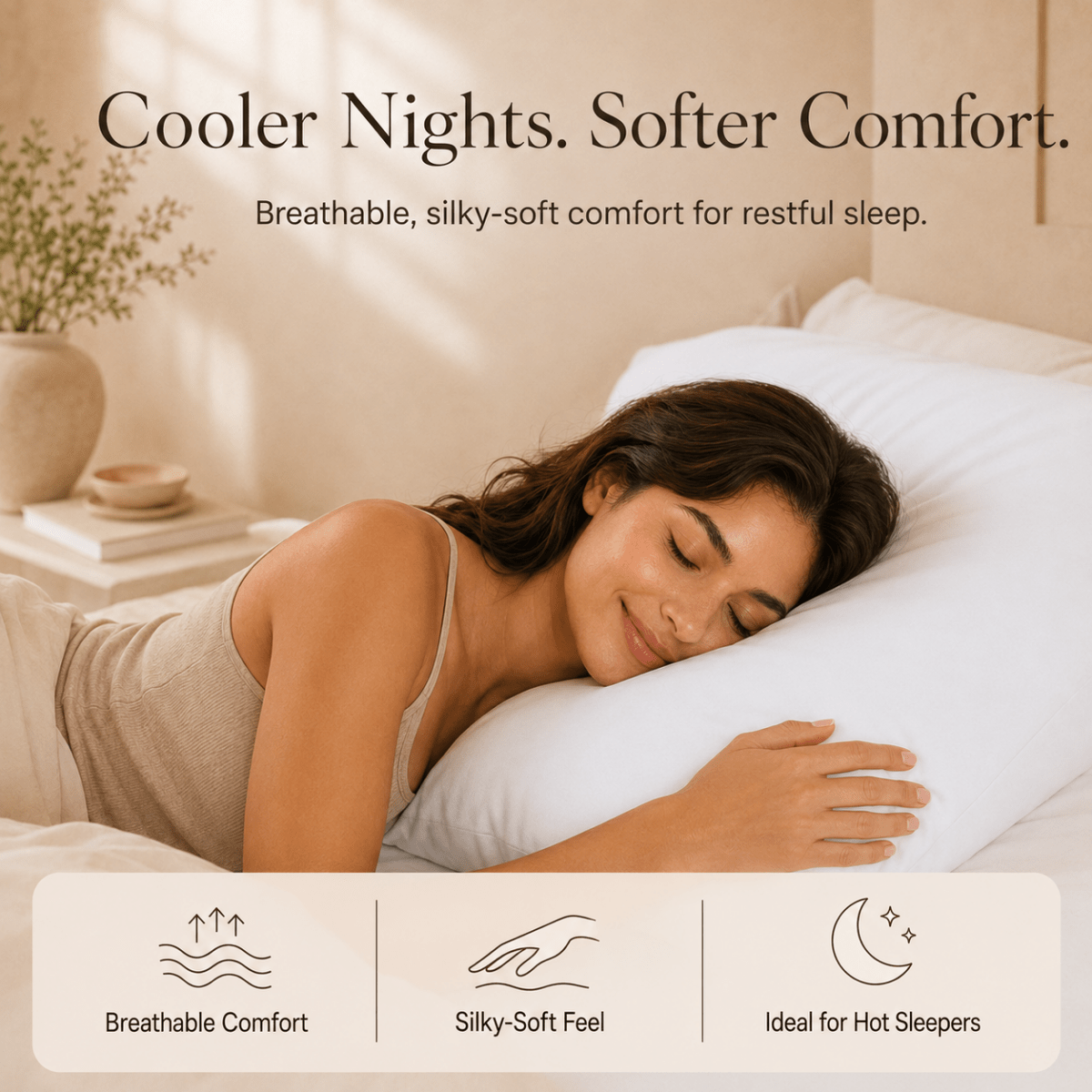 SHEET STORY Ackly Bamboo - White Pillowcases Pair