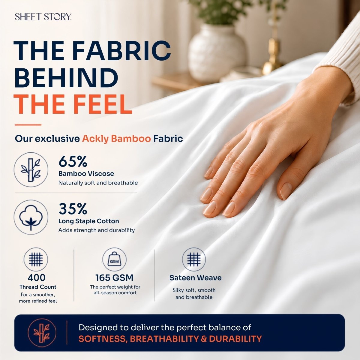 SHEET STORY Ackly Bamboo - White Duvet Cover