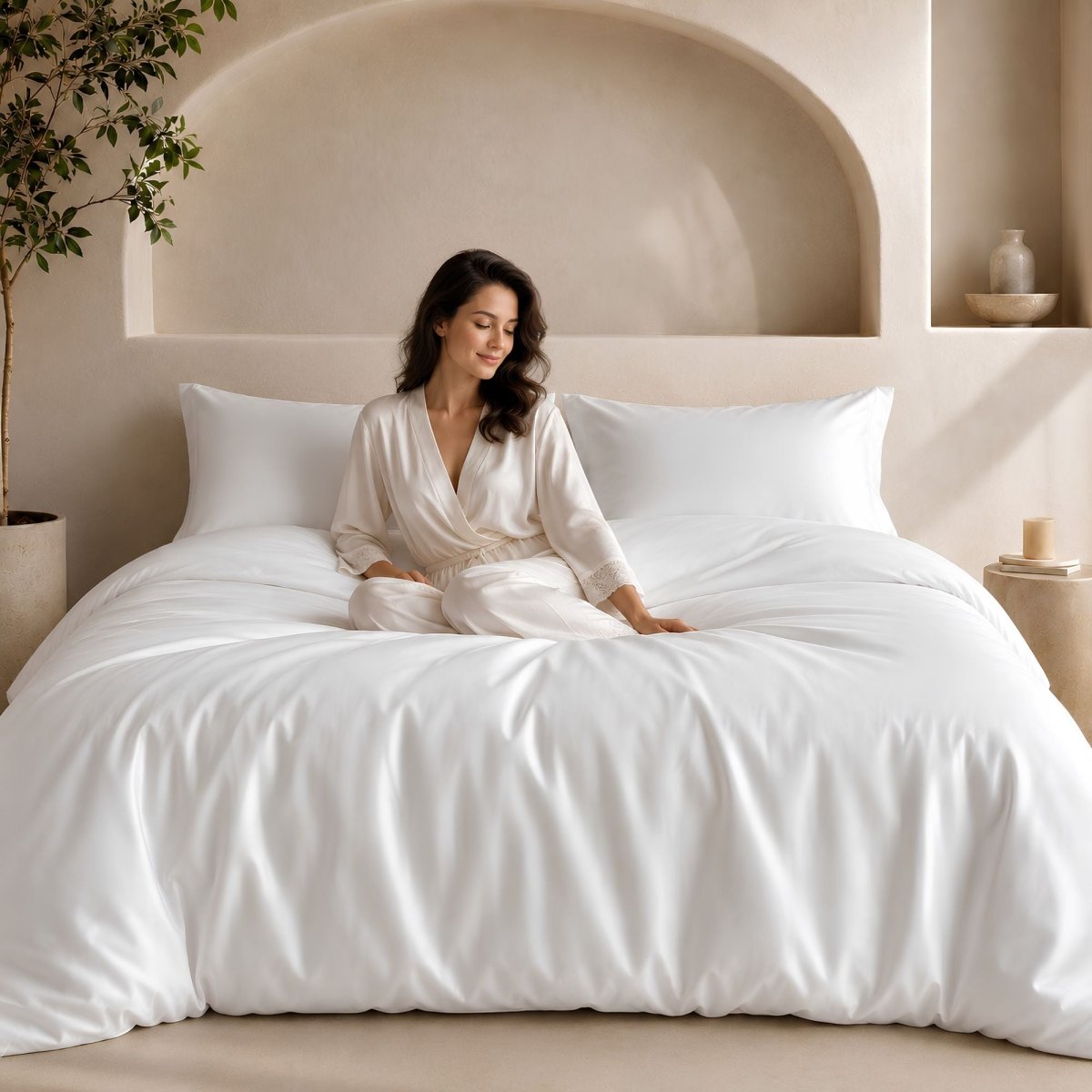 SHEET STORY Ackly Bamboo - White Pillowcases Pair