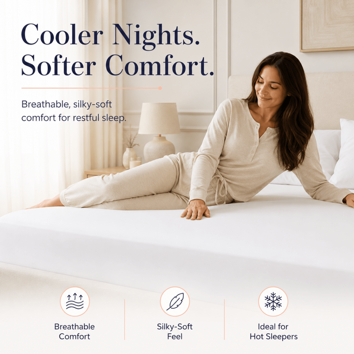SHEET STORY Ackly Bamboo - White Fitted Sheet