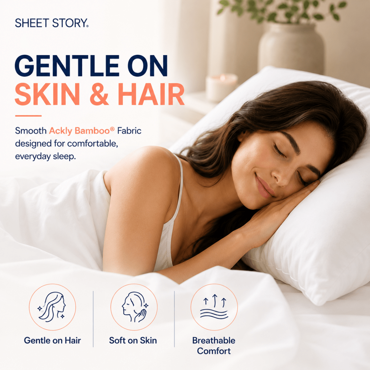 SHEET STORY Ackly Bamboo - White Fitted Sheet