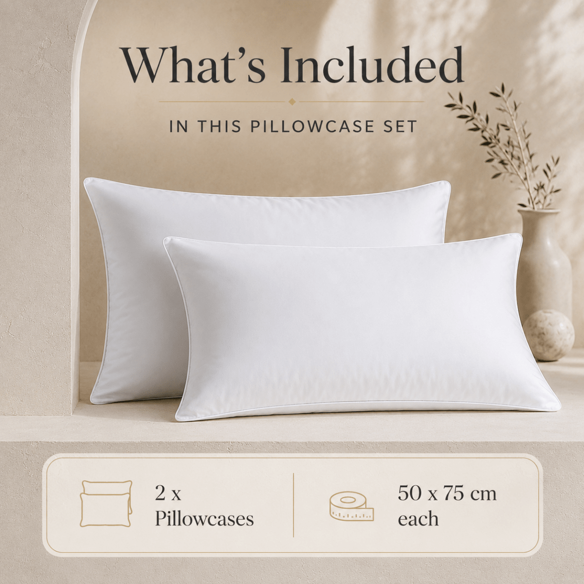 SHEET STORY Ackly Bamboo - White Pillowcases Pair