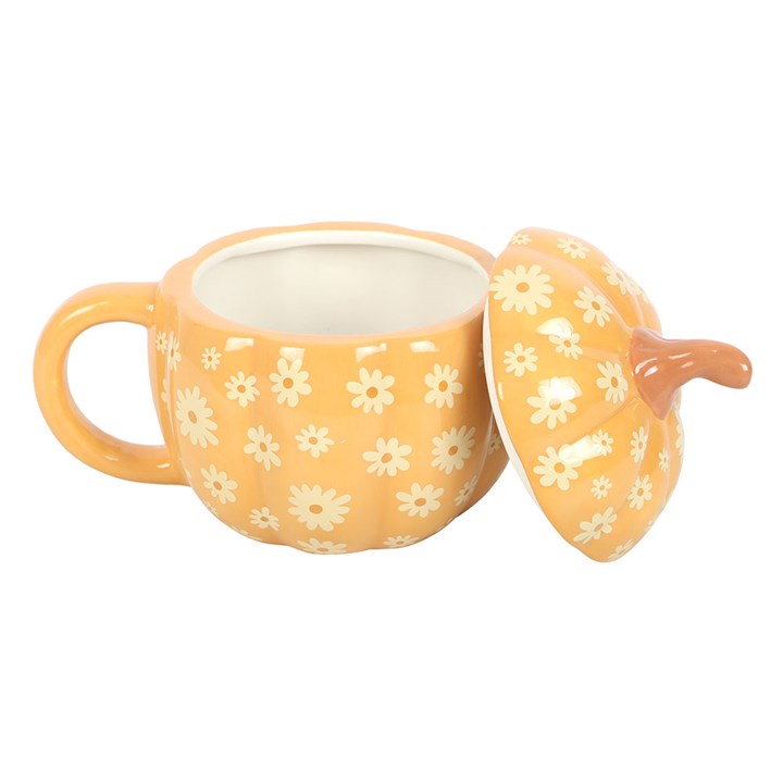 Blush & Bale Floral Lidded Pumpkin Mug - 500ml