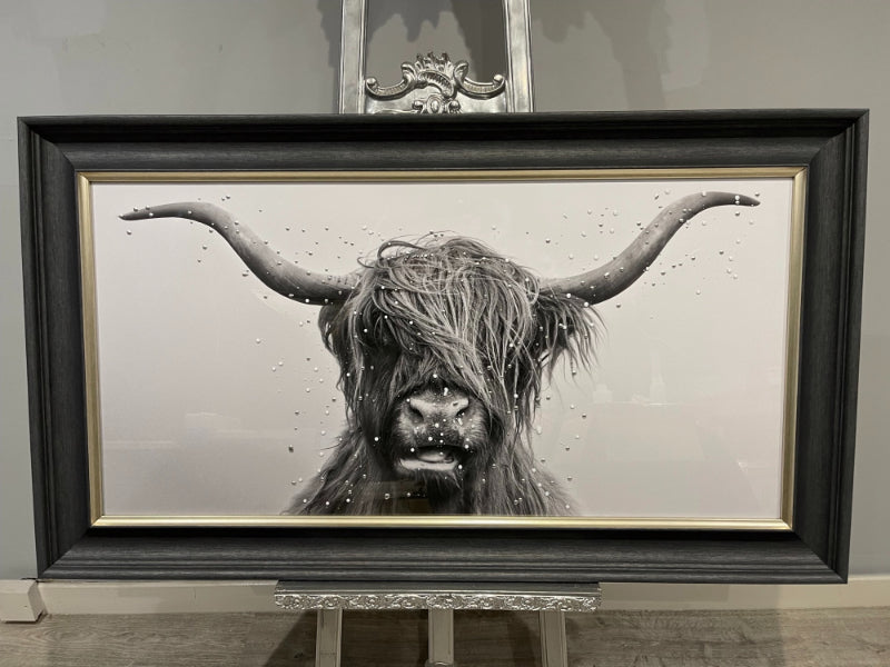 Pagazzi Highland Cow Framed Wall Art - 100x50cm