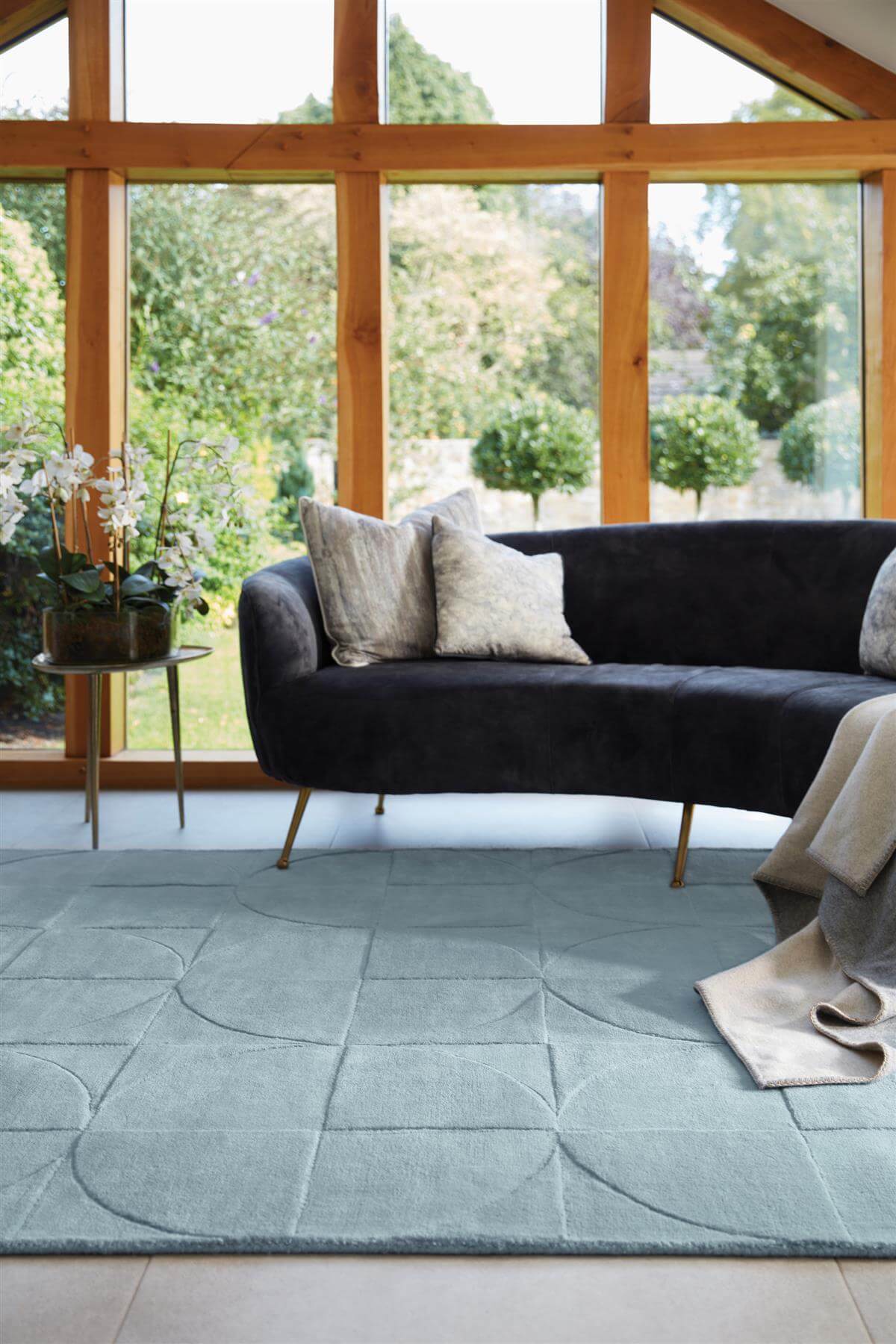 The Rugs Penny Duck Egg Blue Geometric Wool Rug