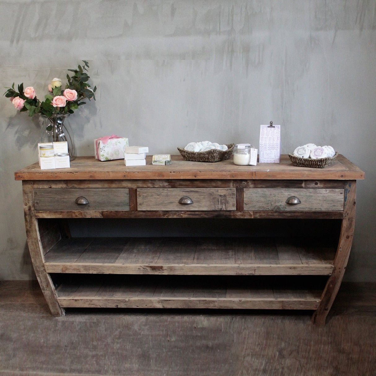HatiNest Recycled Teak Wood Centerpiece Table - 180x60x80cm