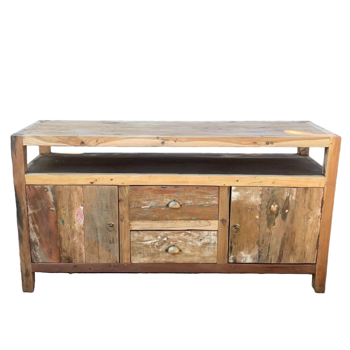 HatiNest Recycled Teak Wood Large TV Stand - 140x40x75cm