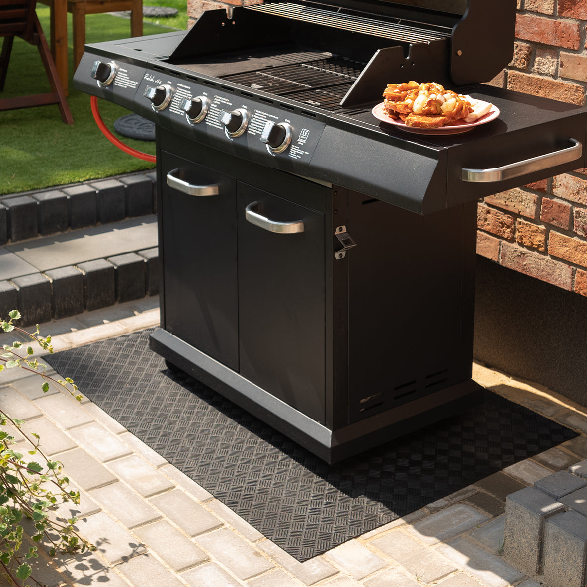 Nicoman Eco Friendly Rubber BBQ Floor Protection Mat - 120cm x 80cm