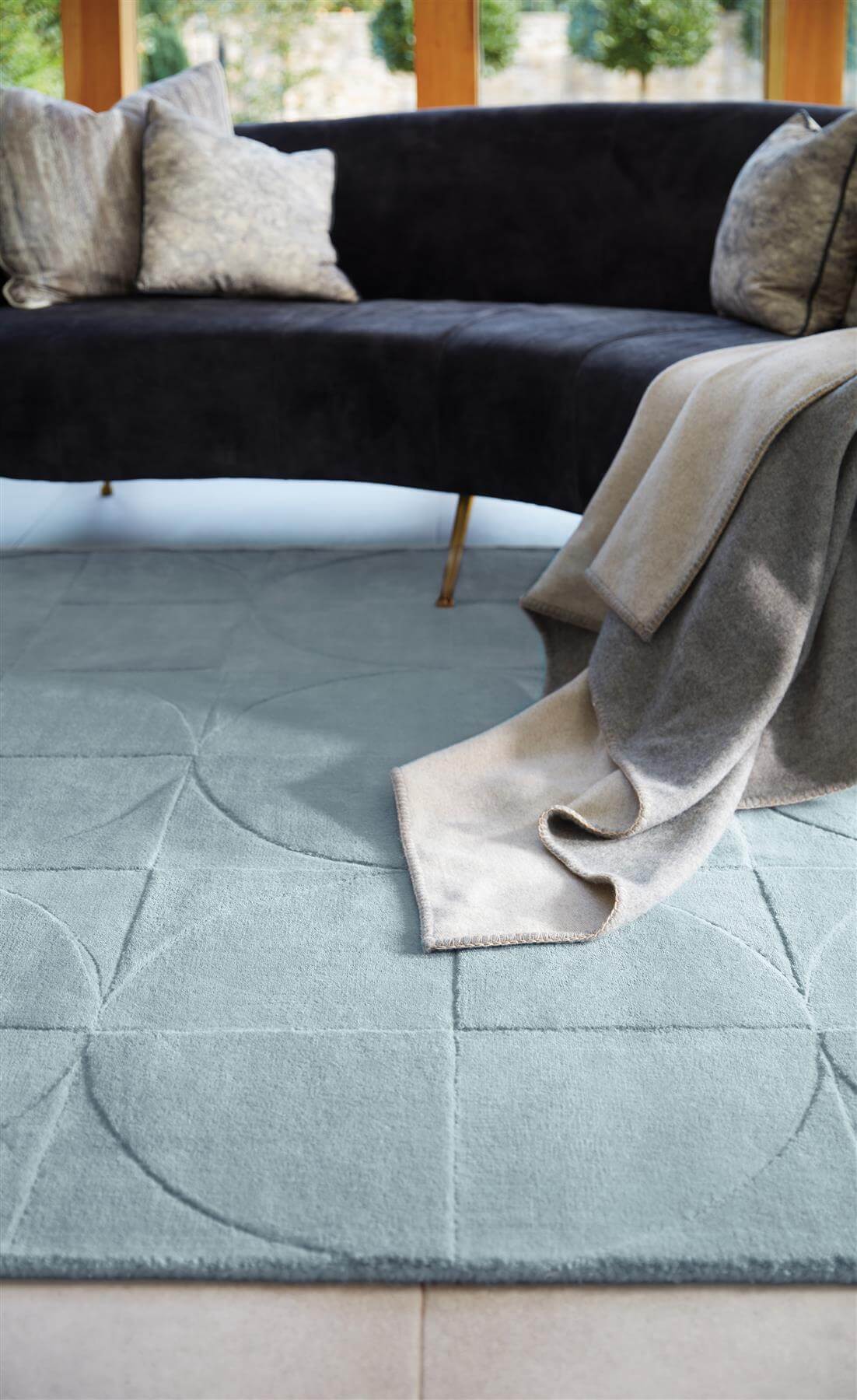 The Rugs Penny Duck Egg Blue Geometric Wool Rug