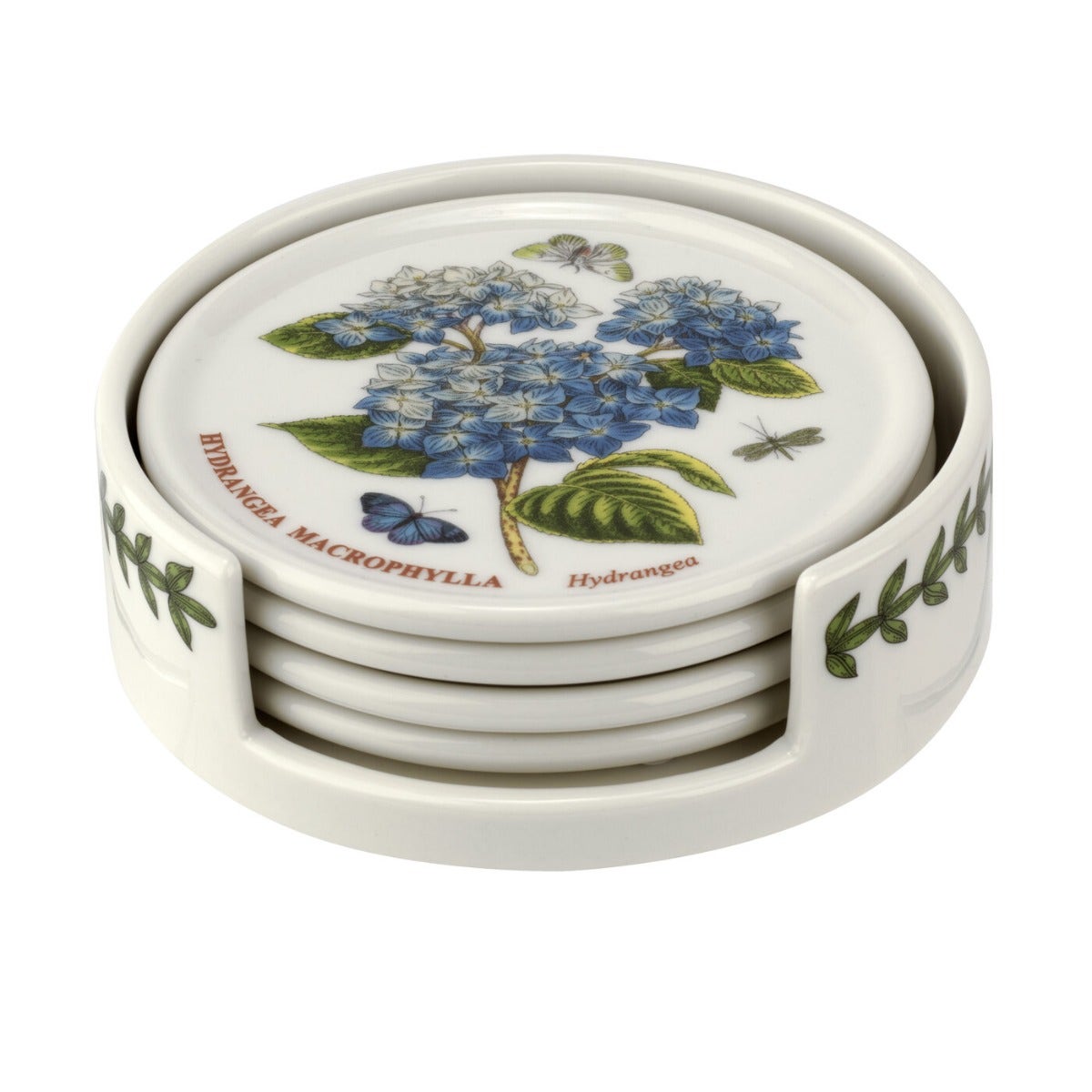 Portmeirion Botanic Garden Ceramic Coasters with Holder, Set of 6