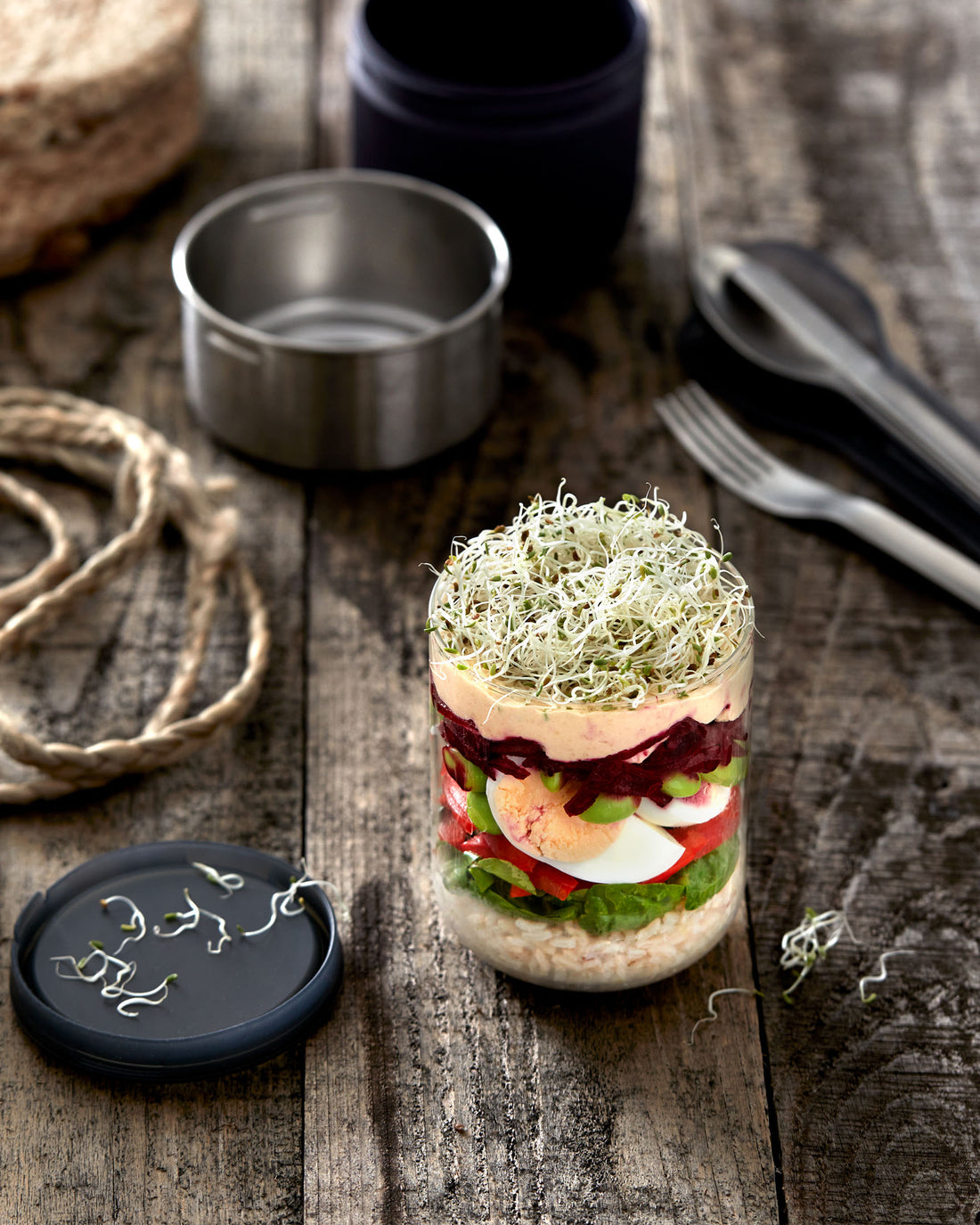 Black Blum Glass Lunch Pot, Slate, Small, 450ml