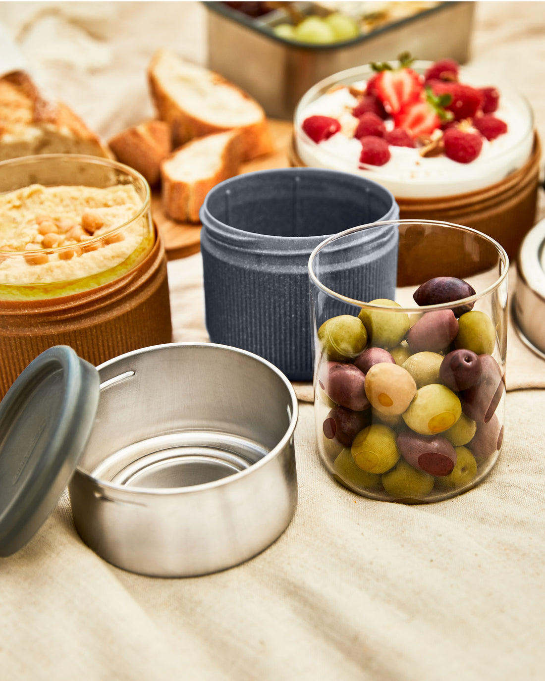 Black Blum Glass Lunch Pot, Slate, Small, 450ml