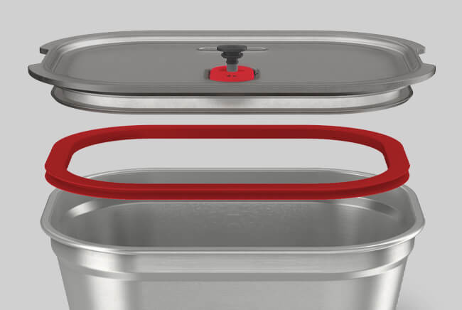 Black+Blum Pack of 3 Microwavable Steel Meal Prep Box Set, Small