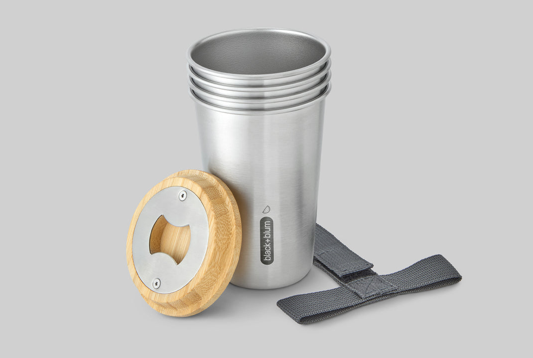 Black+Blum Stainless Steel Cup Set, Pack of 4 × 500 ml
