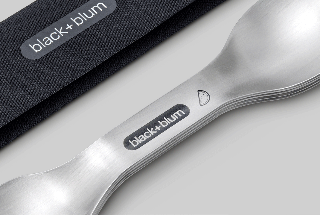 Black+Blum Stainless Steel Spork Set with Case, Pack of 4