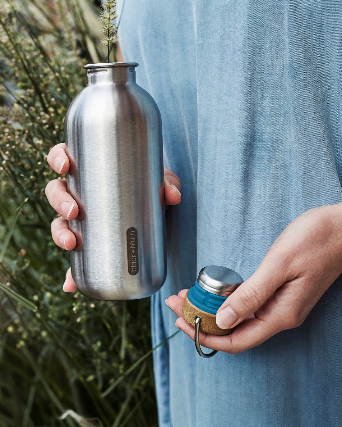 Black+Blum Steel Bottle, Olive, 600ml