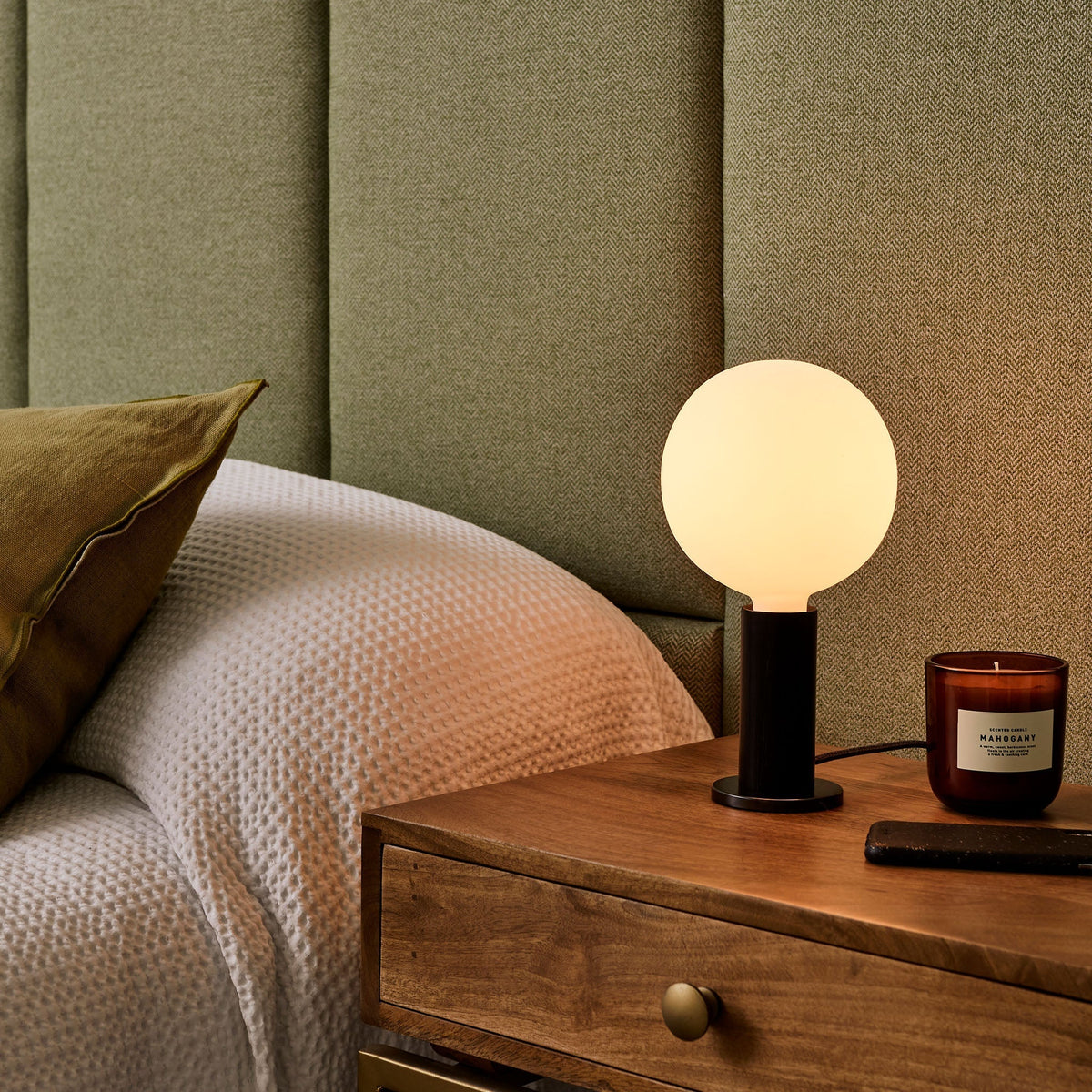 Tala Knuckle Table Lamp Blackened Oak + Sphere IV