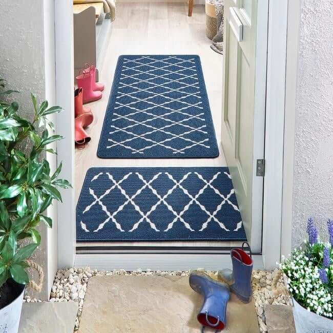 The Rugs Washable Mat & Runners – Diamond Design