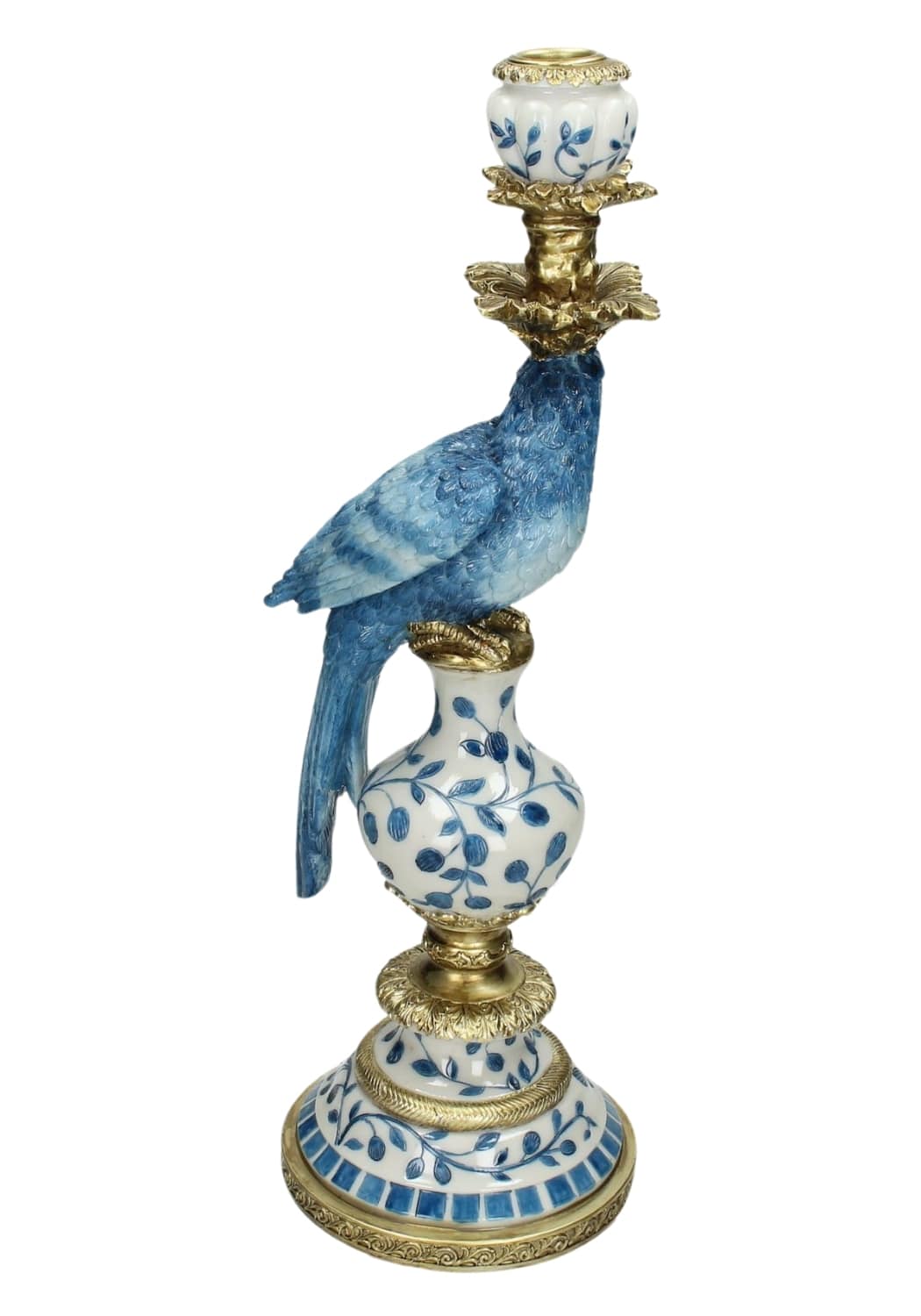 Casa by Josephine Jenno Blue Parrot Tall Candle Holder 40cm Right