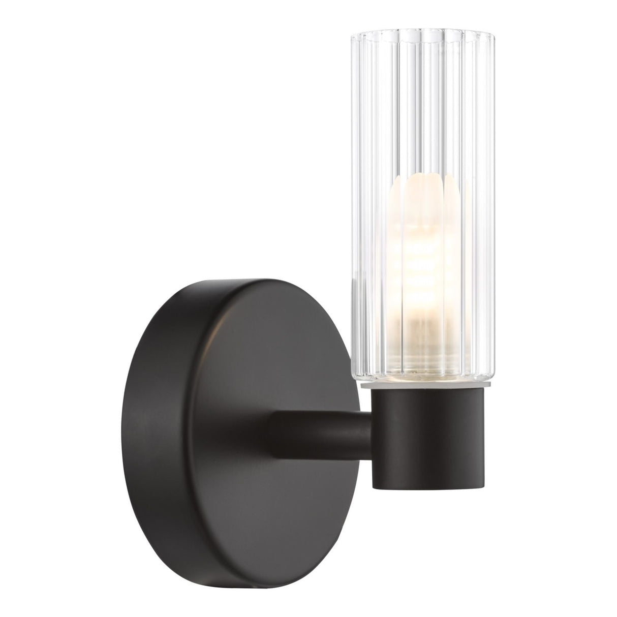 Pagazzi Hannah Matte Black Glass IP44 Bathroom Wall Light