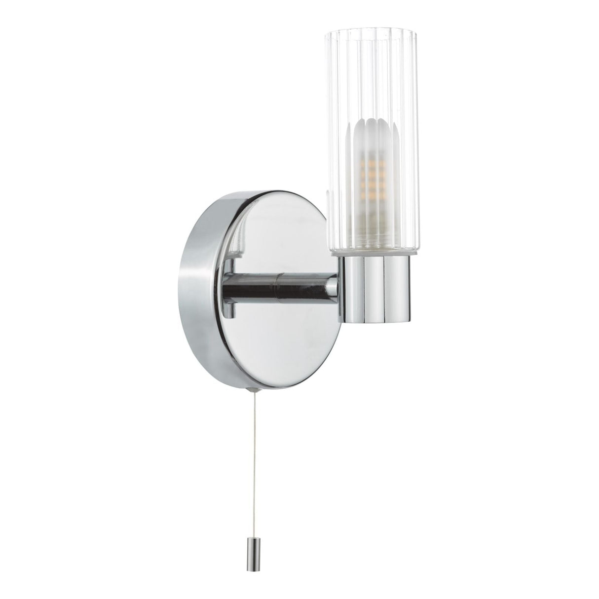 Pagazzi Hannah Polished Chrome Glass Bathroom Wall Light
