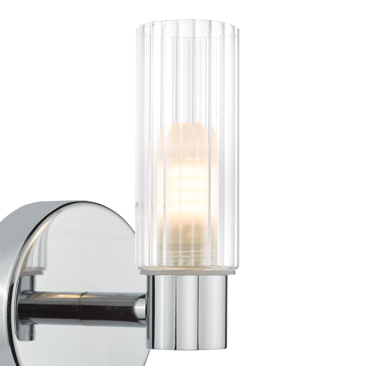 Pagazzi Hannah Polished Chrome Glass Bathroom Wall Light