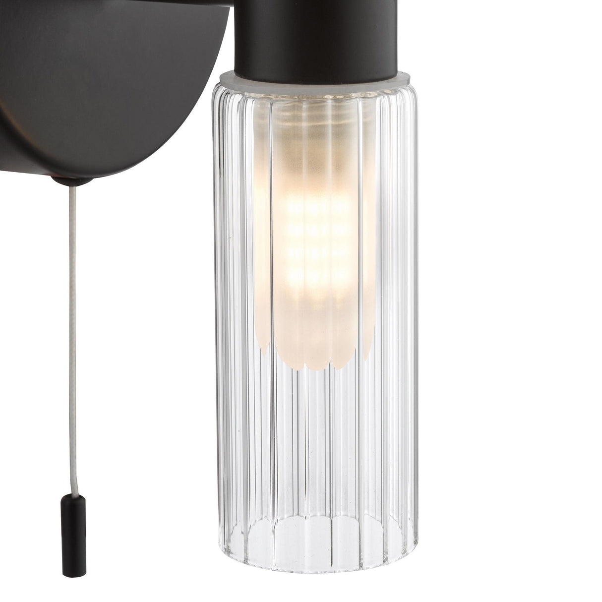 Pagazzi Hannah 2 Light Matte Black Glass IP44 Wall Light