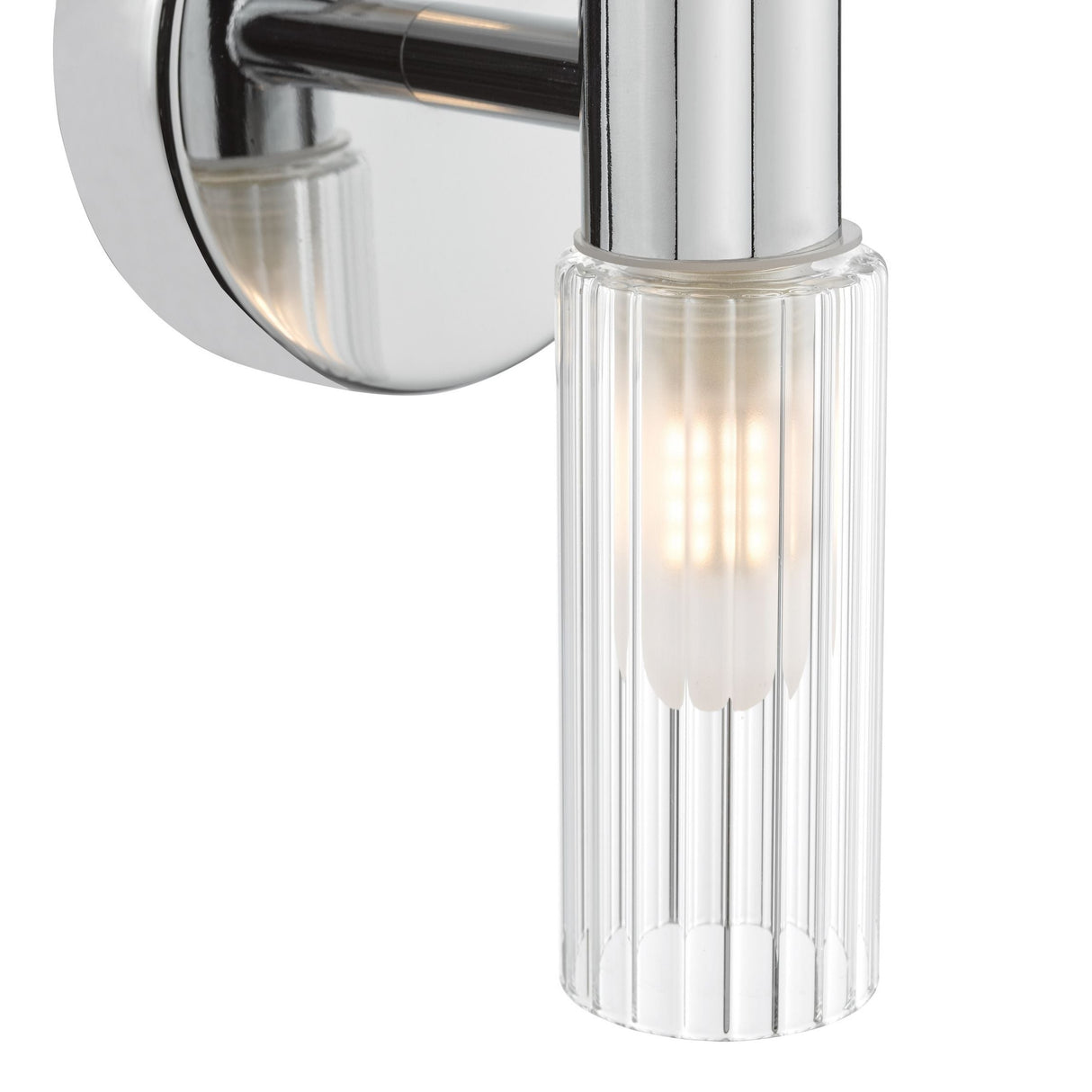 Pagazzi Hannah 2 Light Polished Chrome Glass IP44 Wall Light