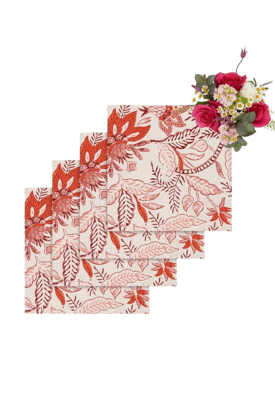 Casa by Josephine Jenno Bossa Nova Red Table Napkin - Set of 4