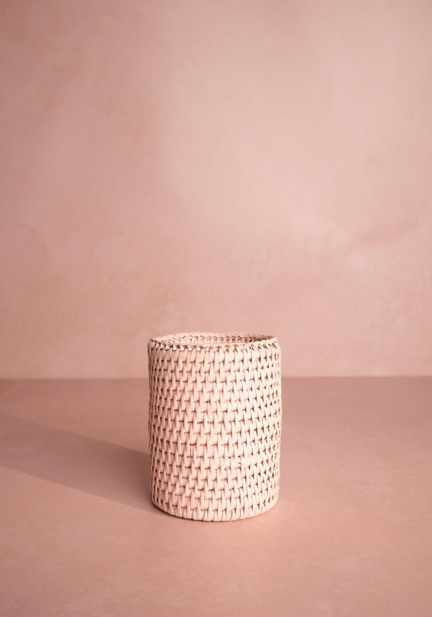 Casa by Josephine Jenno Savannah Rattan Bottle Holder - Pink