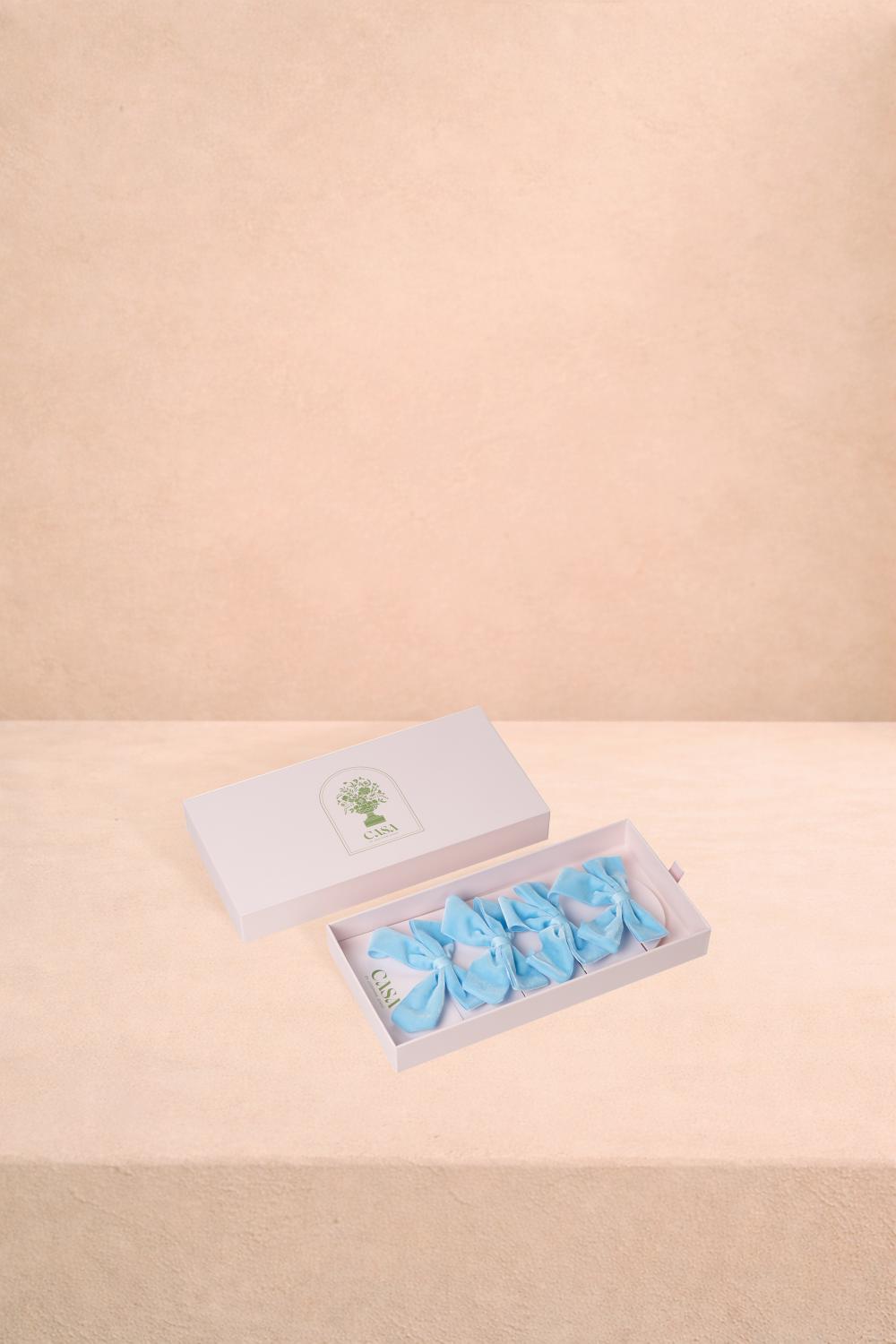 Casa by Josephine Jenno Powder Blue Velvet Bow Collection