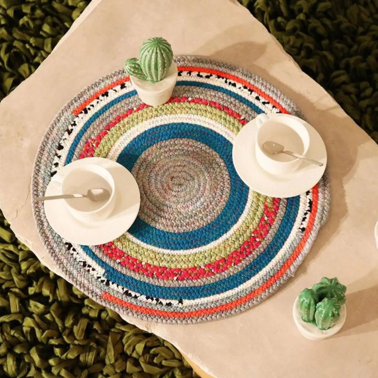 Portuguese Treasures Round Braided Cotton Placemats