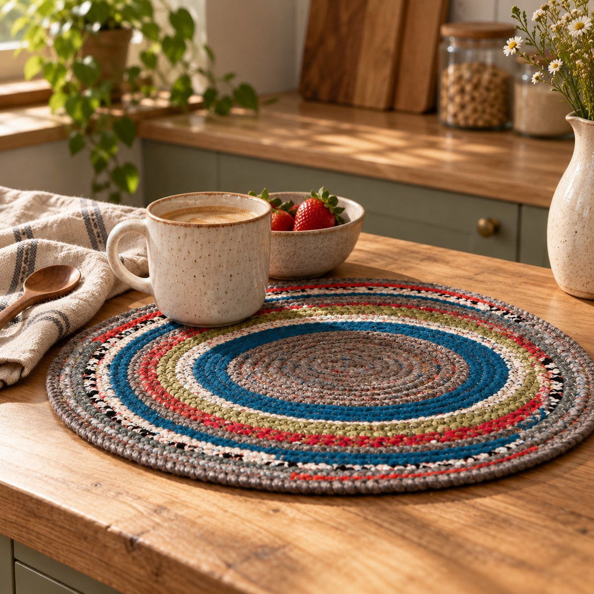 Portuguese Treasures Round Braided Cotton Placemats