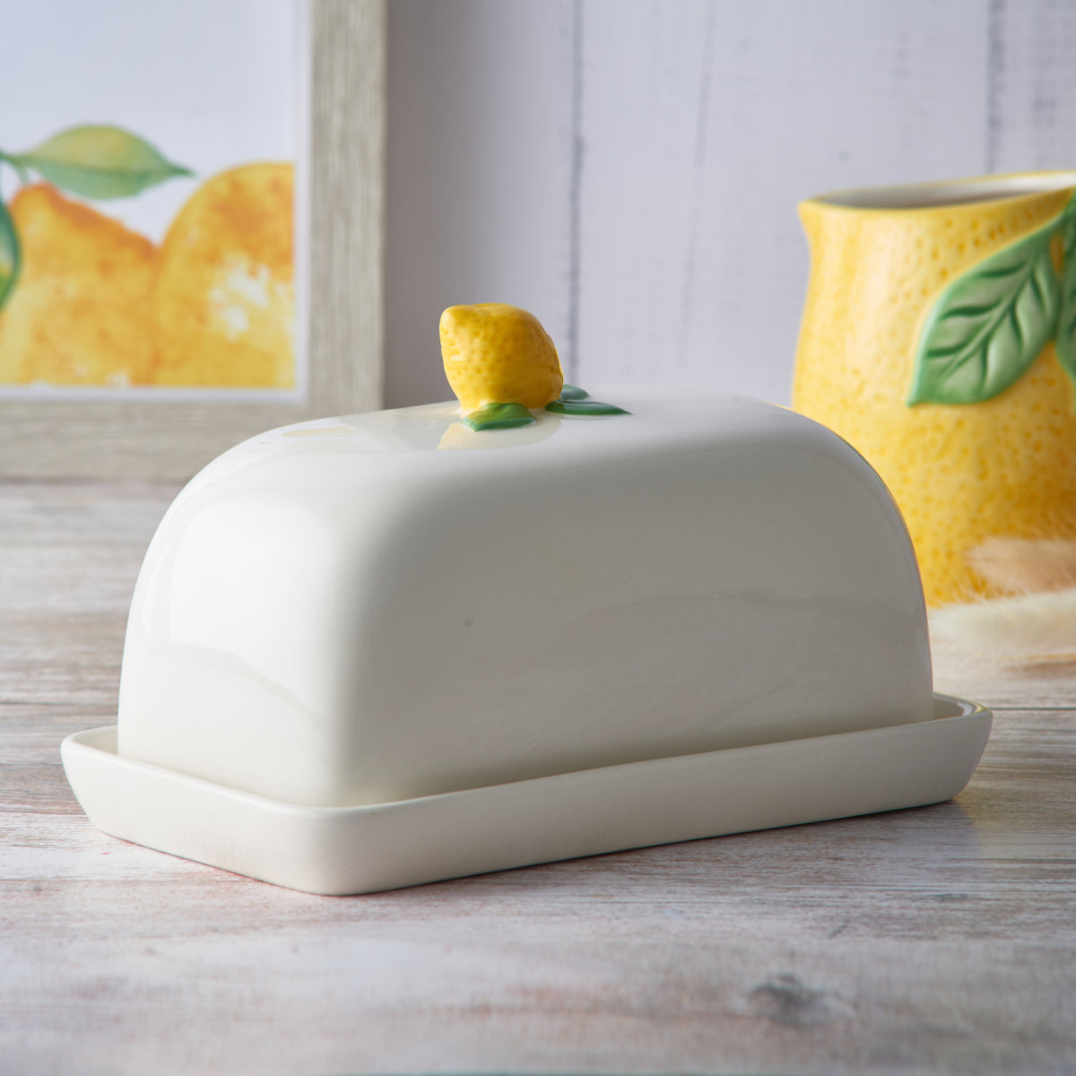 Price & Kensington Amalfi Ceramic Butter Dish With Lemon Handle