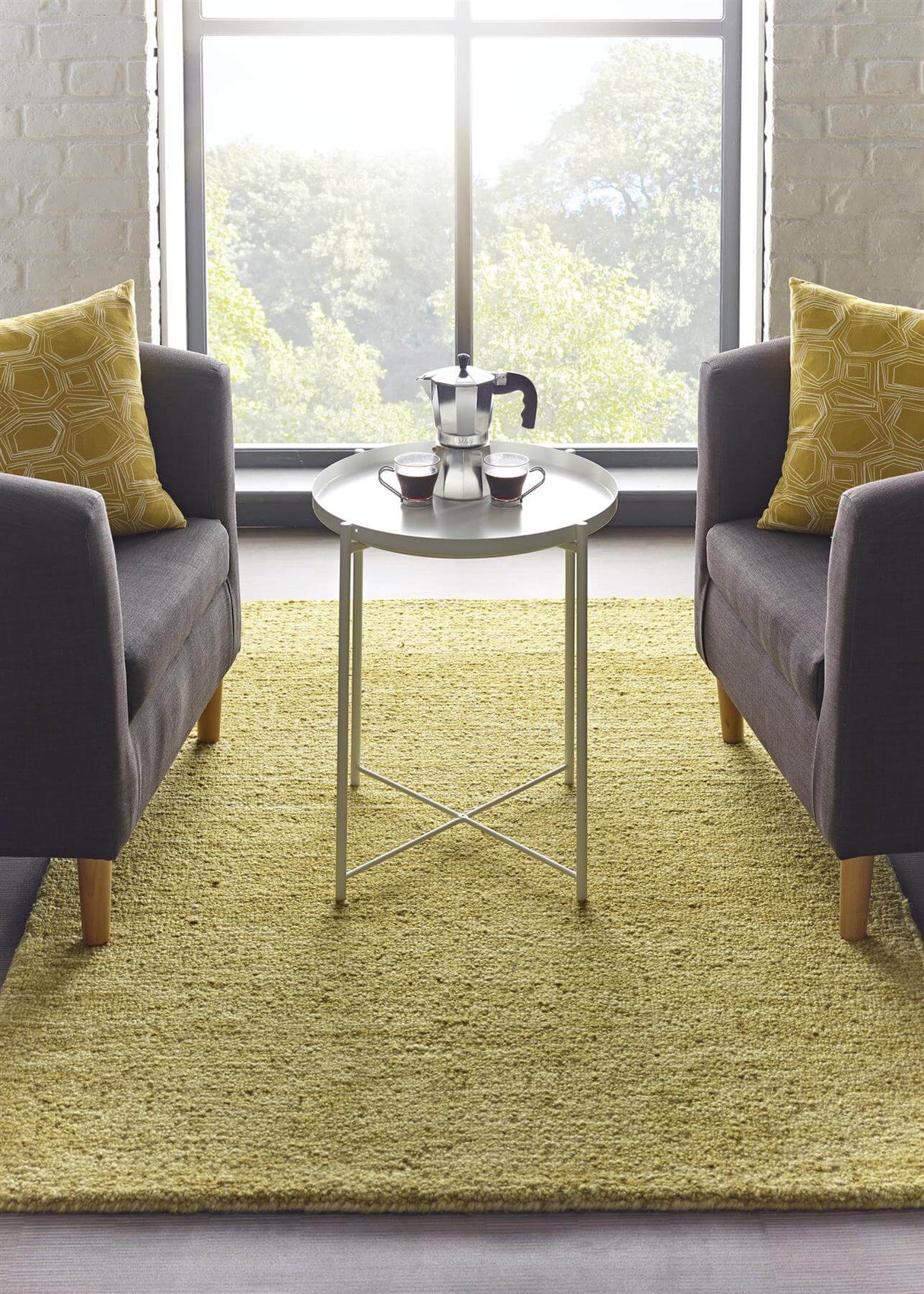Country Autumn Gold Solid Wool Rug by The Rugs