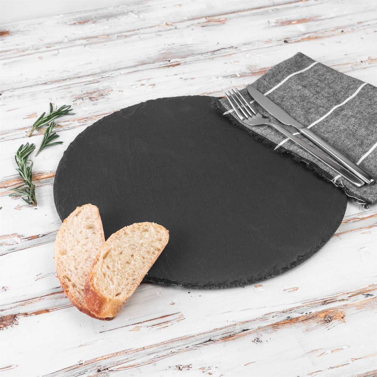 Rinkit Round Slate Placemats Pack of 6 - 33cm