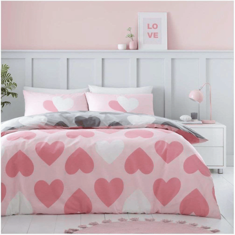 Blush & Bale Pretty Hearts Reversible Duvet Set