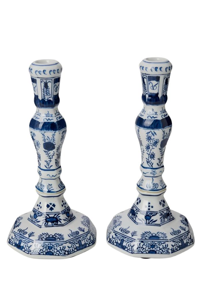 Casa by Josephine Jenno Rijksmuseum Delft Blue Candle Holders Pair