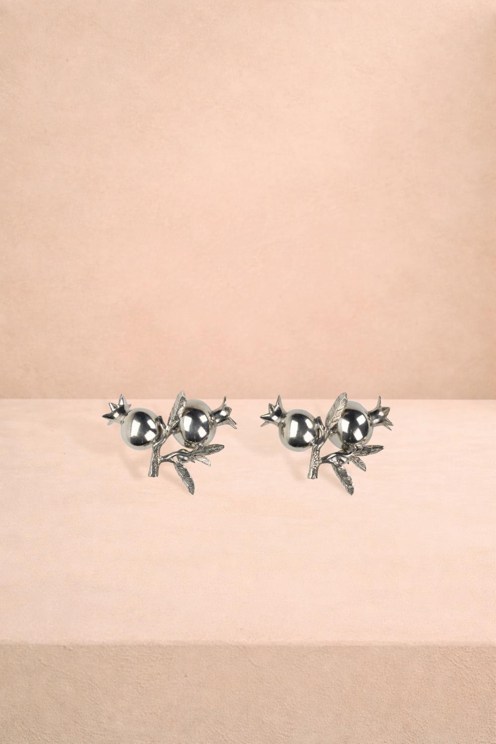 Casa by Josephine Jenno Pewter Pomegranate Candleholder - Set of 2